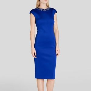 Ted Baker Elenna Midi Embellished Bodycon Blue Drs